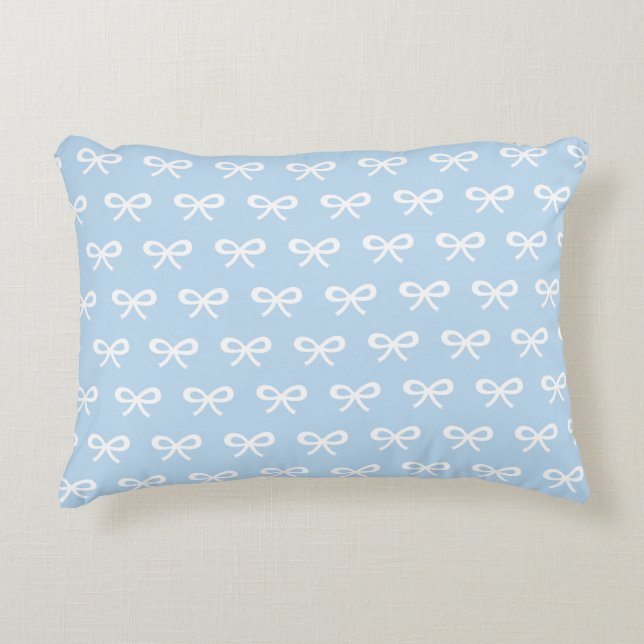 Baby blue bow pattern  accent pillow (Front)
