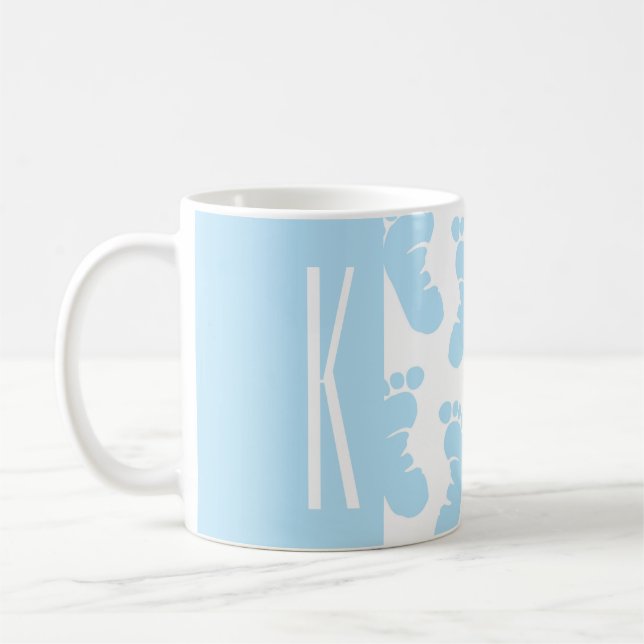 Baby Blue, Boy Baby Feet Coffee Mug (Left)