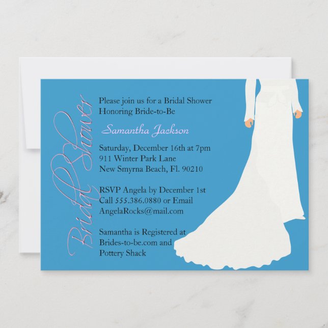Baby Blue Bride Bridal Shower Invite (Front)