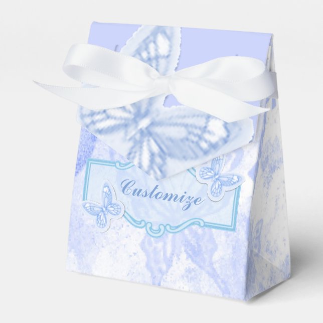 Baby Blue Butterfly Favour Box (Front Side)