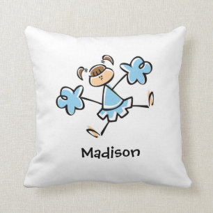 Baby Blue Cheerleader Throw Pillow