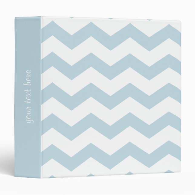 Baby Blue Chevron Zigzag Stripes Binder (Front/Spine)