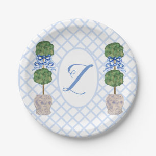 Baby Blue Chinoiserie Ginger Jar Jars Topiary Paper Plate