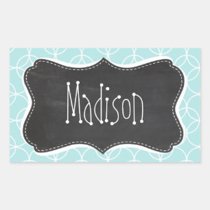 Baby Blue Circles; Vintage Chalkboard Sticker