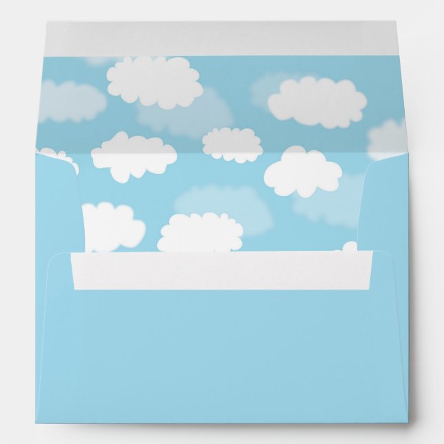 Baby Blue Clouds Sky Envelope Liner Envelopes (Back (Bottom))