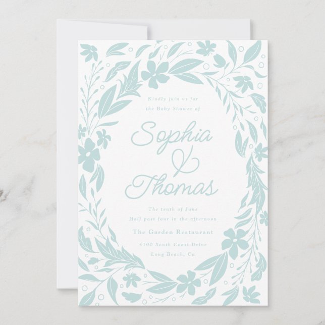 Baby Blue Couples Baby Shower Invitation (Front)