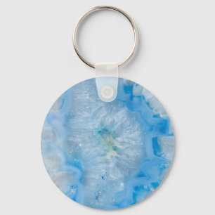 Baby Blue Crystal Agate Keychain