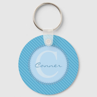 Baby Blue Custom Personal Monogram Keychain