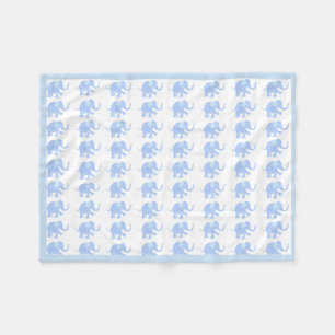 Baby Blue Cute Little Elephant Baby Pattern Fleece Blanket