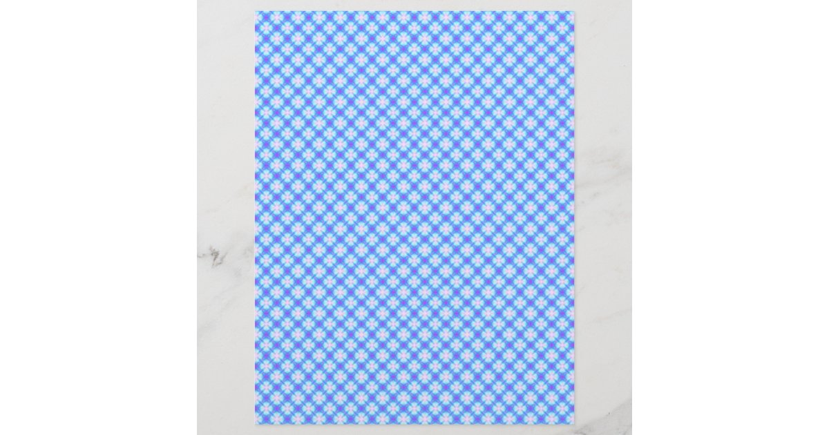 Baby Blue Daisy Plaid Scrapbook Craft Paper Pages Zazzle Ca