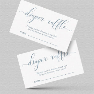 Baby Blue Diaper Raffle Shower Invitation Insert