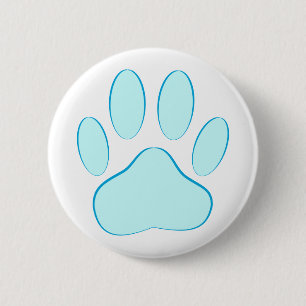 Baby Blue Dog Pawprint 2 Inch Round Button