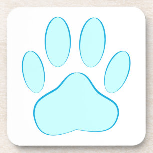Baby Blue Dog Pawprint Coaster