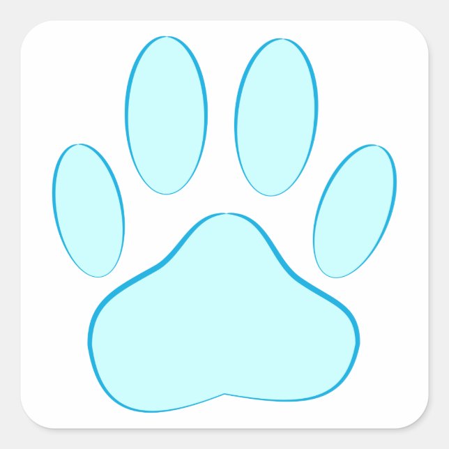 Baby Blue Dog Pawprint Square Sticker (Front)
