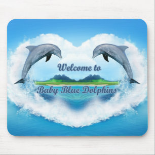 Baby Blue Dolphin Mouse Pad