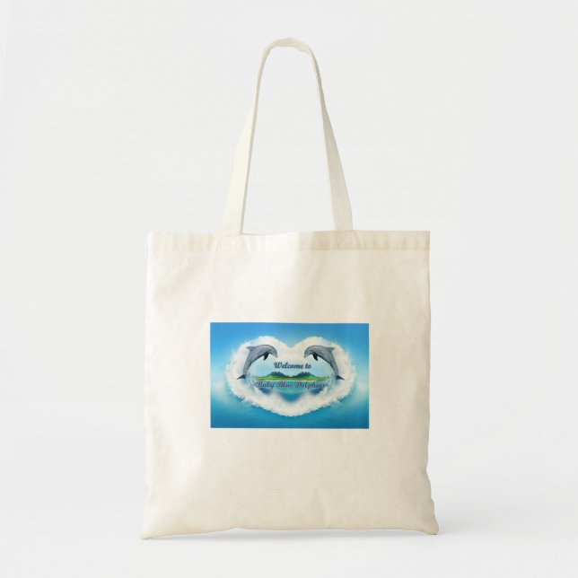 Baby Blue Dolphin Tote (Front)