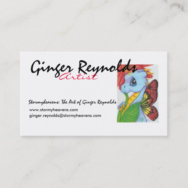 Baby Blue Dragonfly Buisness Card (Front)