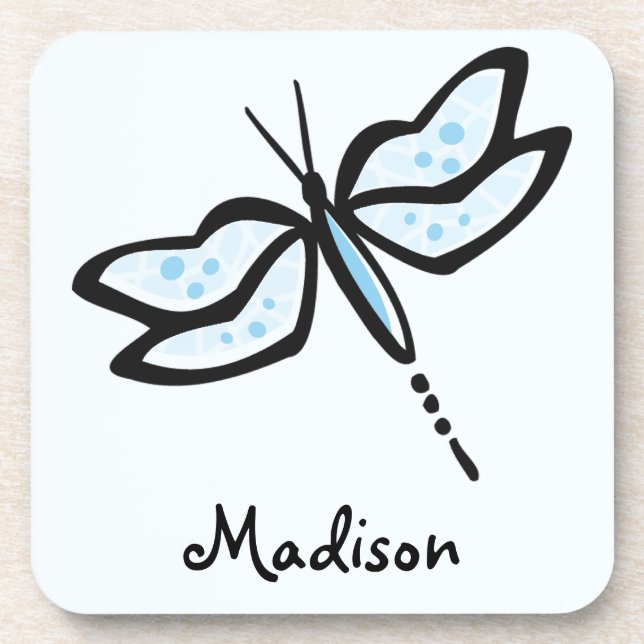 Baby Blue Dragonfly Coaster (Front)