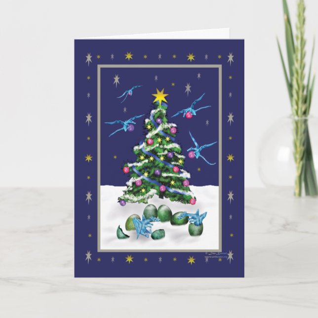 Baby Blue Dragons Christmas Card (Front)
