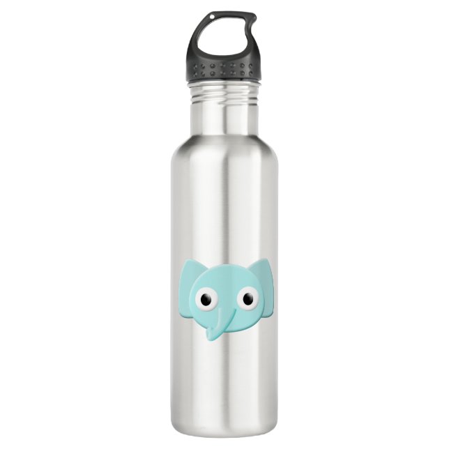 Baby Blue Elephant Drawing 710 Ml Water Bottle (Front)