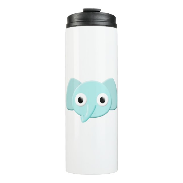 Baby Blue Elephant Drawing Thermal Tumbler (Front)