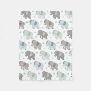 Baby Blue Elephant Fleece Blanket