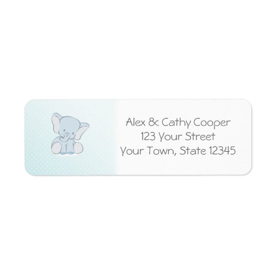 Baby Blue Elephant Return Address Label