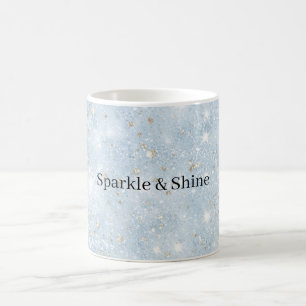 Baby Blue Faux Glitter Coffee Mug