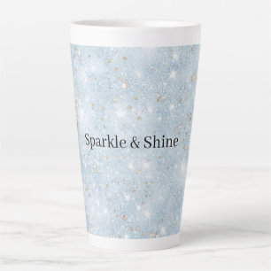 Baby Blue Faux Glitter Latte Mug