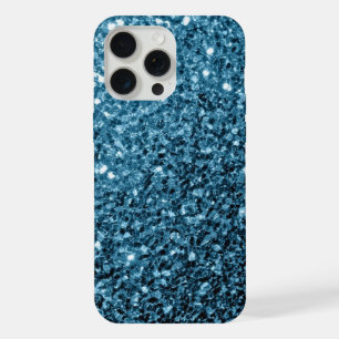 Baby blue faux glitter sparkles iPhone 15 pro max case