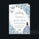 Baby Blue Floral Quinceanera Princess Butterflies  Program<br><div class="desc">Matching items available in store! (c) The Happy Cat Studio</div>