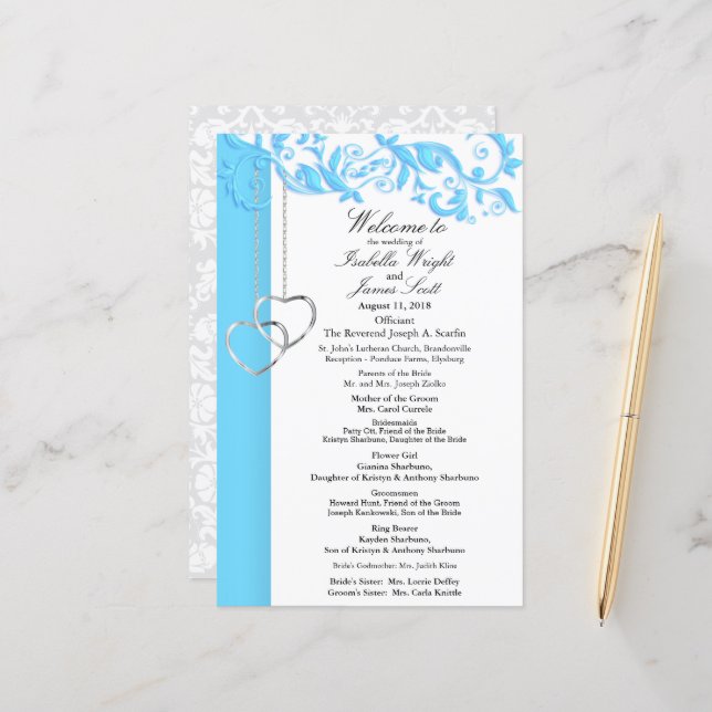 Baby Blue Floral Swirl - Program (Front/Back In Situ)