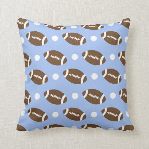 Baby Blue Football, White Polka Dots.gif Throw Pillow