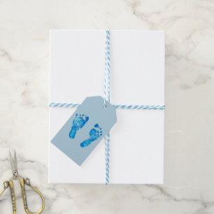 Baby Blue Footprints Gift Tags