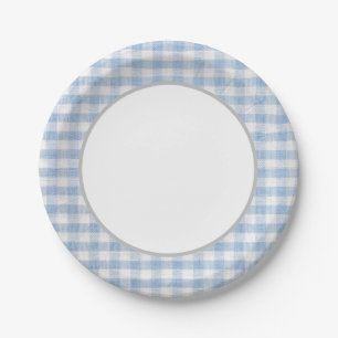 Baby Blue for Baby Q Baby Shower Barbecue Boy Blue Paper Plate