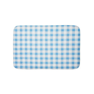 Baby Blue Gingham Bath Mat