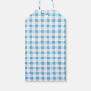 Baby Blue Gingham Gift Tags