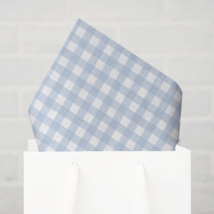 Baby Blue Gingham Pattern Tissue Paper