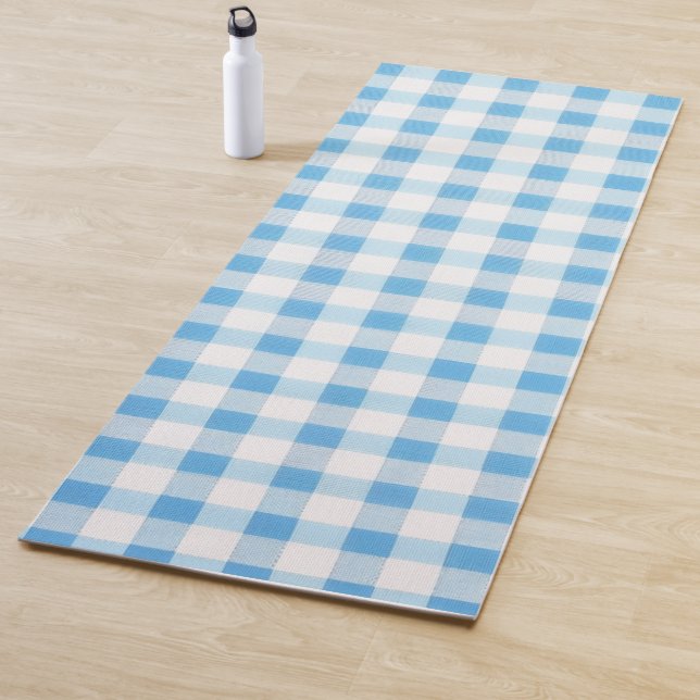 Baby Blue Gingham Yoga Mat (In Situ)