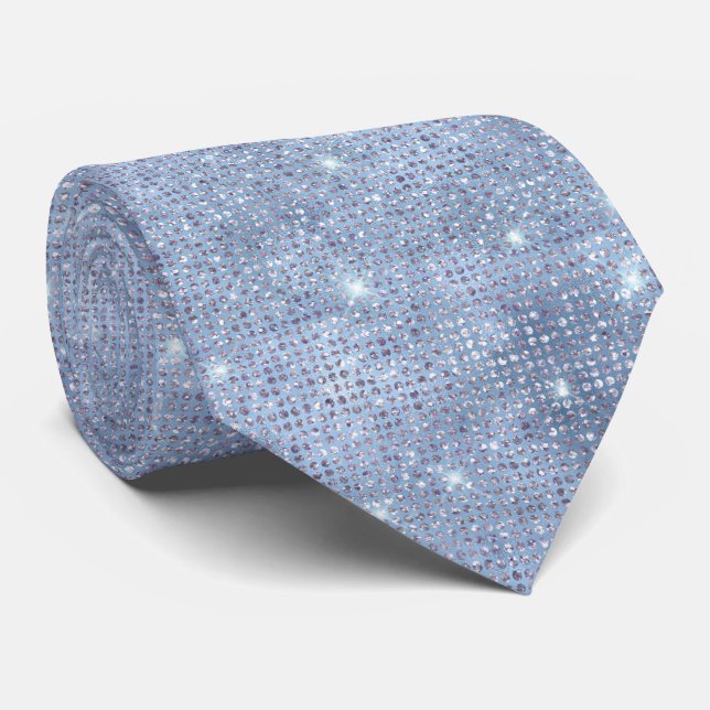 Baby Blue Glitter Tie (Rolled)
