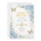 Baby Blue Gold Sweet 16 Butterfly Geometric Frame