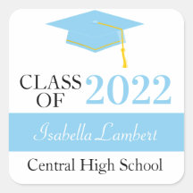 Baby Blue Graduation Party Favoriser les Étiquette