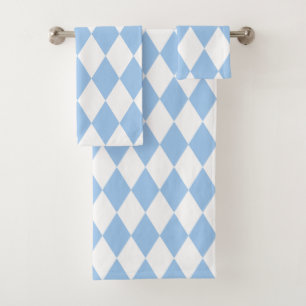 Baby Blue Harlequin Bath Towel Set