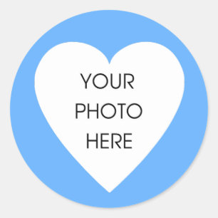 Baby Blue Heart Border Stickers - Customized