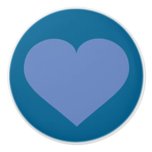 Baby Blue Heart Ceramic Knob