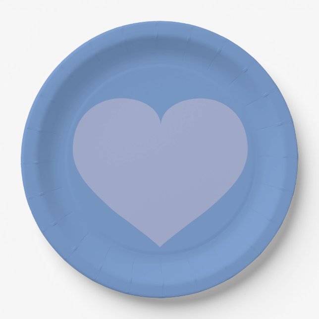 Baby Blue Heart  Paper Plate (Front)