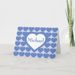 Baby Blue Hearts - Personalized Thank You Card