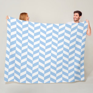 Baby Blue Herringbone Fleece Blanket