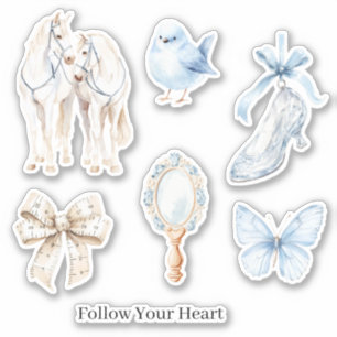 Baby Blue High Heel Bow Butterfly Bird Horses