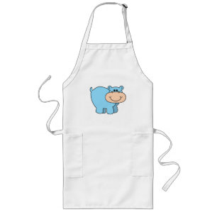 baby blue hippo long apron